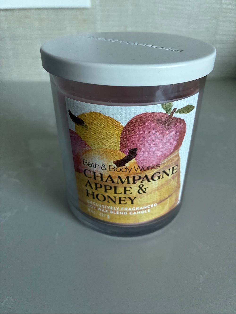 Bath & Body Works Champagne Apple & Honey soy blend candle 8 oz NWT single wick